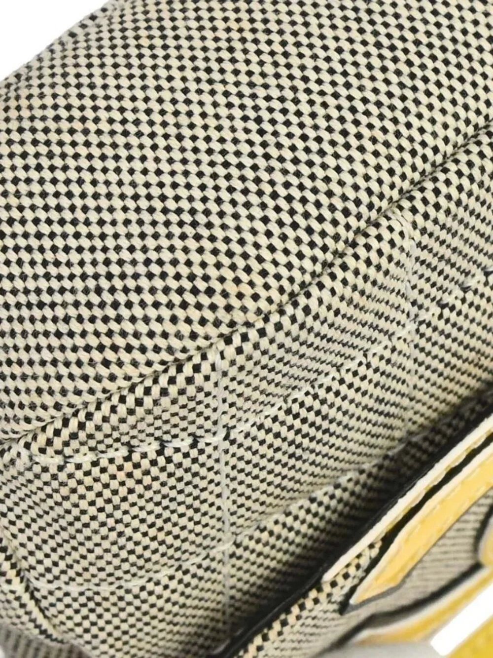 Chanel Black Yellow Canvas Camellia No.5 CC Handbag 168396
